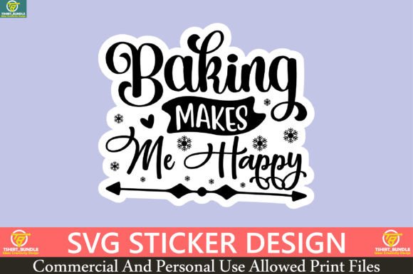 Baking Makes Me Happy Sticker Design: A Sweet Asset for Creative Projects
