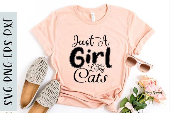 Cat T-Shirt Design: Just a Girl Who Love - Modern Branding Asset
