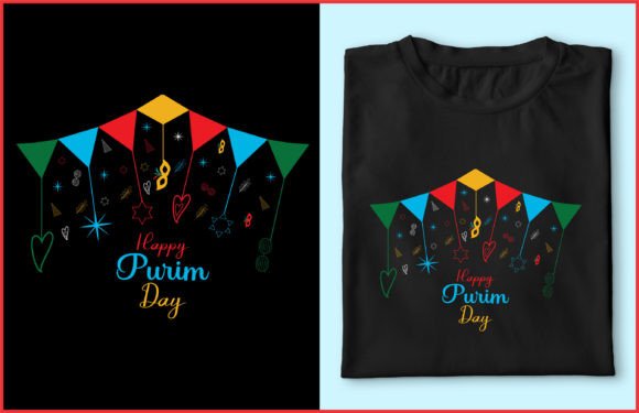 Celebrate with Style: Happy Purim Day T-shirt Design Vector