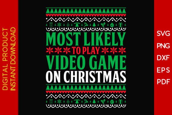 Play Video Game on Christmas Ugly Design: Festive SVG Assets