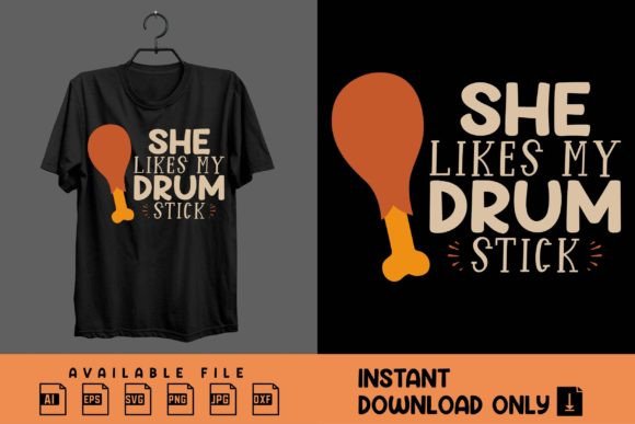 She Likes My Drum Stick T-shirt Design: A Dynamic Graphic Asset